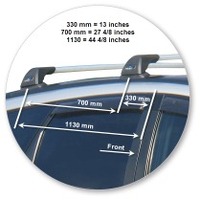 Prorack Silver 2 Bar Aero Flush Bar kit to suit Toyota Caldina 5dr Wagon (2002 - 2007)