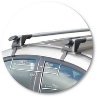 Prorack Silver 2 Bar Aero Through Bar kit to suit Honda Civic 4dr Sedan (2/2006 - 2011)