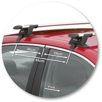 Prorack Black 2 Bar Aero Through Bar kit to suit Toyota Camry 4dr Sedan (8/2006 - 2/2012)