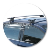 Prorack Silver 2 Bar Aero Through Bar kit to suit Ford Falcon FG 4dr Sedan (5/2008 - 2014)