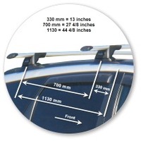 Prorack Black 2 Bar Aero Through Bar kit to suit Toyota Caldina 5dr Wagon (2002 - 2007)