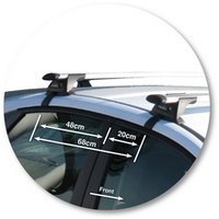 Prorack Silver 2 Bar Aero Through Bar kit to suit Ford Focus 5dr Hatch (7/2005 - 6/2011)