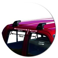 Prorack Silver 2 Bar Aero Flush Bar kit to suit Toyota HiLux Double Cab 4dr Ute (1988 - 1997)