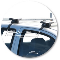 Prorack Silver 2 Bar Aero Through Bar kit to suit Toyota HiLux Extra Cab 2dr Ute (5/2005 - 9/2015)