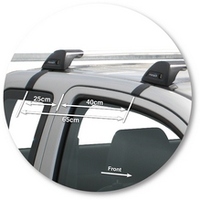 Prorack Silver 2 Bar Aero Flush Bar kit to suit Toyota HiLux Extra Cab 2dr Ute (5/2005 - 9/2015)