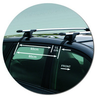 Prorack Silver 2 Bar Aero Through Bar kit to suit Toyota Rav4 5dr SUV (2/2006 - 2012)