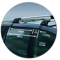 Prorack Silver 2 Bar Aero Flush Bar kit to suit Toyota Rav4 5dr SUV (2/2006 - 2012)