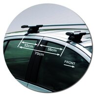 Prorack Silver 2 Bar Aero Through Bar kit to suit Toyota Yaris 5dr Hatch (8/2005 - 2011)