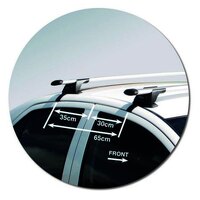 Prorack Silver 2 Bar Aero Through Bar kit to suit Toyota Yaris 4dr Sedan (8/2005 - 2011)