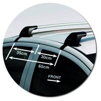 Prorack Silver 2 Bar Aero Flush Bar kit to suit Toyota Yaris 4dr Sedan (8/2005 - 2011)