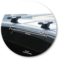 Prorack Silver 2 Bar Aero Through Bar kit to suit Mitsubishi Grandis 5dr MPV (9/2004 - 2011)