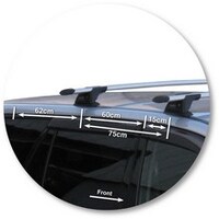 Prorack Silver 2 Bar Aero Through Bar kit to suit Mitsubishi Lancer 5dr Wagon (8/2003 - 8/2007)