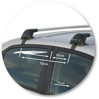 Prorack Silver 2 Bar Aero Flush Bar kit to suit Toyota Corolla 4dr Sedan (5/2007 - 2013)