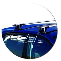 Prorack Silver 2 Bar Aero Through Bar kit to suit Toyota Corolla 5dr Hatch (11/2001 - 4/2007)