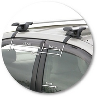 Prorack Silver 2 Bar Aero Through Bar kit to suit Toyota Corolla 4dr Sedan (11/2001 - 4/2007)