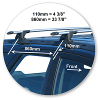 Prorack Silver 2 Bar Aero Through Bar kit to suit Ford Territory 5dr SUV (4/2004 - Current)