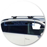 Prorack Silver 2 Bar Aero Through Bar kit to suit Volkswagen Touareg 5dr SUV (2010 - 2014)