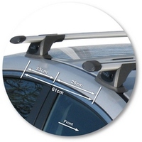 Prorack Silver 2 Bar Aero Through Bar kit to suit Mazda 6 5dr Hatch (2/2008 - 2012)