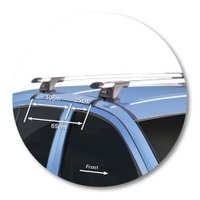 Prorack Silver 2 Bar Aero Through Bar kit to suit Hyundai Getz 5dr Hatch (10/2002 - 2010)