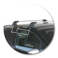 Prorack Silver 2 Bar Aero Flush Bar kit to suit Peugeot 207 3dr Hatch (2007 - 2012)