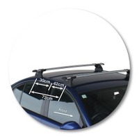 Prorack Silver 2 Bar Aero Through Bar kit to suit BMW 3 Series E90 4dr Sedan (2005 - 2012)