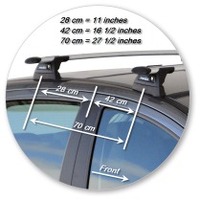 Prorack Silver 2 Bar Aero Through Bar kit to suit Peugeot 207 5dr Hatch (2007 - 2012)