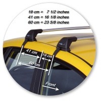 Prorack Silver 2 Bar Aero Flush Bar kit to suit Honda Fit 5dr Hatch (8/2008 - 6/2014)