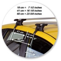 Prorack Silver 2 Bar Aero Through Bar kit to suit Honda Fit 5dr Hatch (8/2008 - 6/2014)