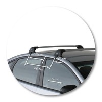 Prorack Silver 2 Bar Aero Flush Bar kit to suit Hyundai Elantra 4dr Sedan (6/2006 - 6/2011)