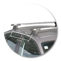 Prorack Silver 2 Bar Aero Through Bar kit to suit BMW 3 Series E46 4dr Sedan (7/1999 - 5/2004)