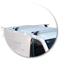 Prorack Silver 2 Bar Aero Through Bar kit to suit Volkswagen Transporter T5 LWB 4dr Van (2003 - 2015)