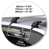 Prorack Silver 2 Bar Aero Flush Bar kit to suit Honda Odyssey 5dr MPV (4/2009 - 2013)