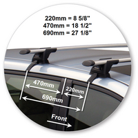 Prorack Black 2 Bar Aero Through Bar kit to suit Honda Odyssey 5dr MPV (4/2009 - 2013)