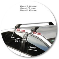 Prorack Silver 2 Bar Aero Flush Bar kit to suit Toyota Prius 5dr Hatch (8/2009 - 2012)