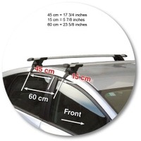 Prorack Silver 2 Bar Aero Through Bar kit to suit Toyota Prius 5dr Hatch (8/2009 - 2012)