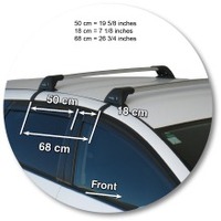 Prorack Silver 2 Bar Aero Flush Bar kit to suit Toyota Caldina 5dr Wagon (2002 - 2007)