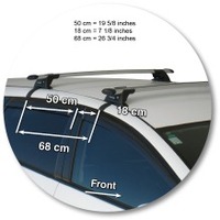 Prorack Silver 2 Bar Aero Through Bar kit to suit Toyota Caldina 5dr Wagon (2002 - 2007)