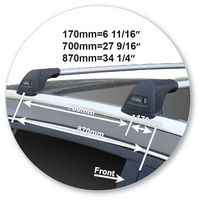 Prorack Silver 2 Bar Aero Flush Bar kit to suit Peugeot 407 4dr Sedan (2004 - 2010)