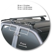 Prorack Silver 2 Bar Heavy Duty Through Bar kit to suit Holden Colorado Double Cab 4dr Ute (7/2008 - 2012)