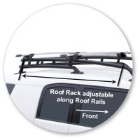 Prorack Silver 2 Bar Aero Through Bar kit to suit Toyota FJ Cruiser 5dr SUV (2011 - 2017)