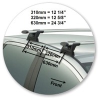 Prorack Black 2 Bar Aero Through Bar kit to suit Mercedes-Benz A-Class W169 5dr MPV (2005 - 2012)