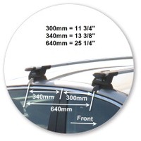 Prorack Silver 2 Bar Aero Through Bar kit to suit Kia Optima 4dr Sedan (2011 - 2015)