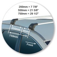 Prorack Black 2 Bar Aero Flush Bar kit to suit Hyundai i40 Tourer 5dr Wagon (2011 - 2019)