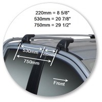 Prorack Silver 2 Bar Aero Flush Bar kit to suit Mazda BT-50 Dual Cab 4dr Ute (11/2011 - 9/2020)