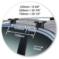 Prorack Black 2 Bar Aero Through Bar kit to suit Mazda BT-50 Dual Cab 4dr Ute (11/2011 - 9/2020)