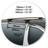 Prorack Black 2 Bar Aero Through Bar kit to suit Hyundai iMax 5dr MPV (2008 - 2016)