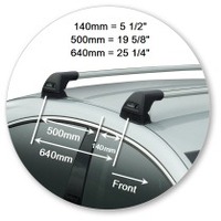 Prorack Silver 2 Bar Aero Flush Bar kit to suit Mercedes-Benz CLS W219 4dr Sedan (2005 - 2010)