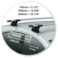 Prorack Silver 2 Bar Aero Through Bar kit to suit Mercedes-Benz CLS W219 4dr Sedan (2005 - 2010)