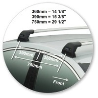 Prorack Silver 2 Bar Aero Flush Bar kit to suit Mercedes-Benz S-Class W221 4dr Sedan (2006 - 2013)