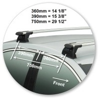 Prorack Black 2 Bar Aero Through Bar kit to suit Mercedes-Benz S-Class W221 4dr Sedan (2006 - 2013)